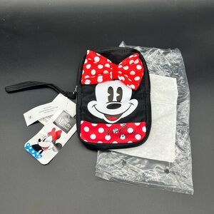 Disney Minnie Mouse with 3D Bow Wristlet Purse NEW